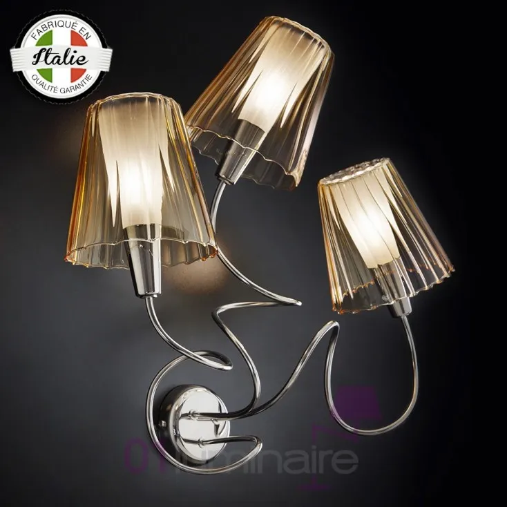 Applique Aria 3 lumières ambre 9 coloris disponibles - MetalLux