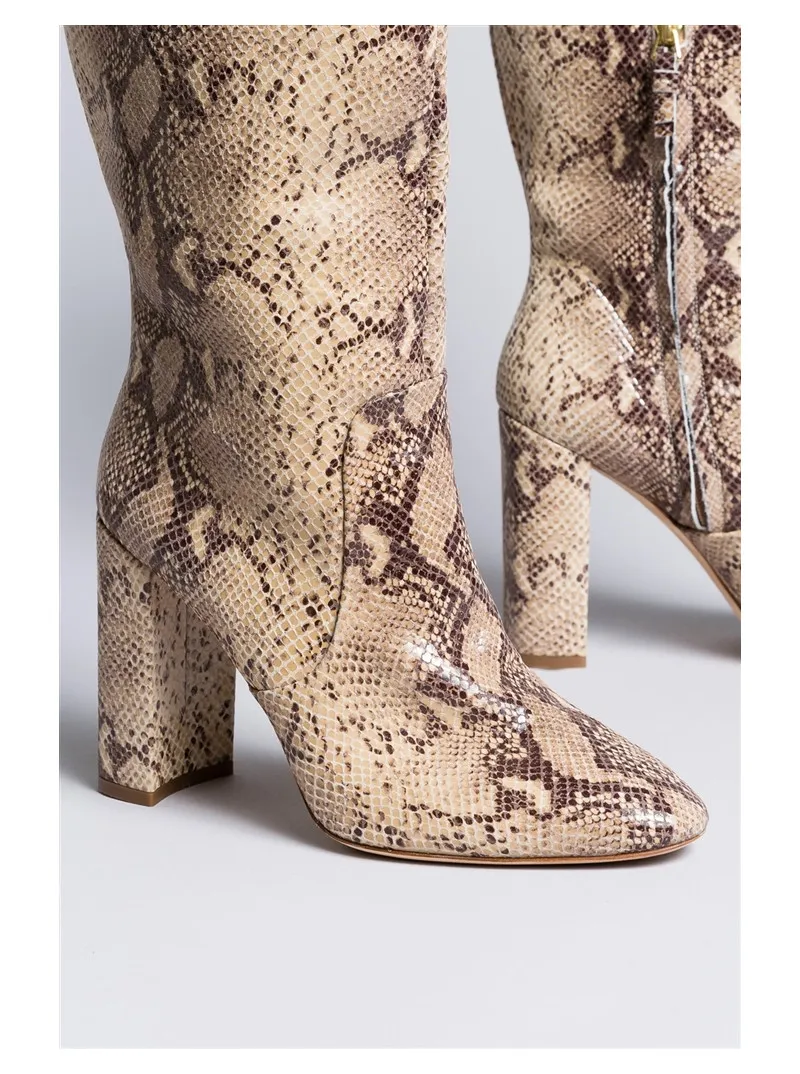 Bottes à talon imprimées serpent Twinset