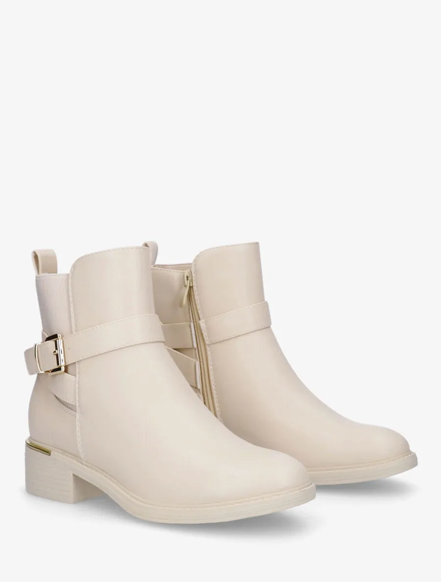Bottines en simili et métal au talon