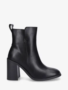 Bottines unies en simili à talon haut - Noir