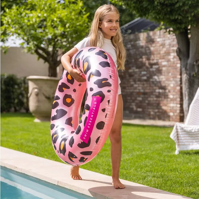 Bouée enfant 90 cm Léopard rose 