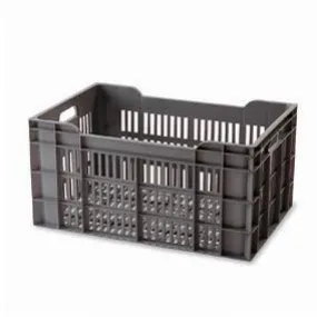 Caisse ajourée  60 L  gris foncé  600 x 400 x 300 mm