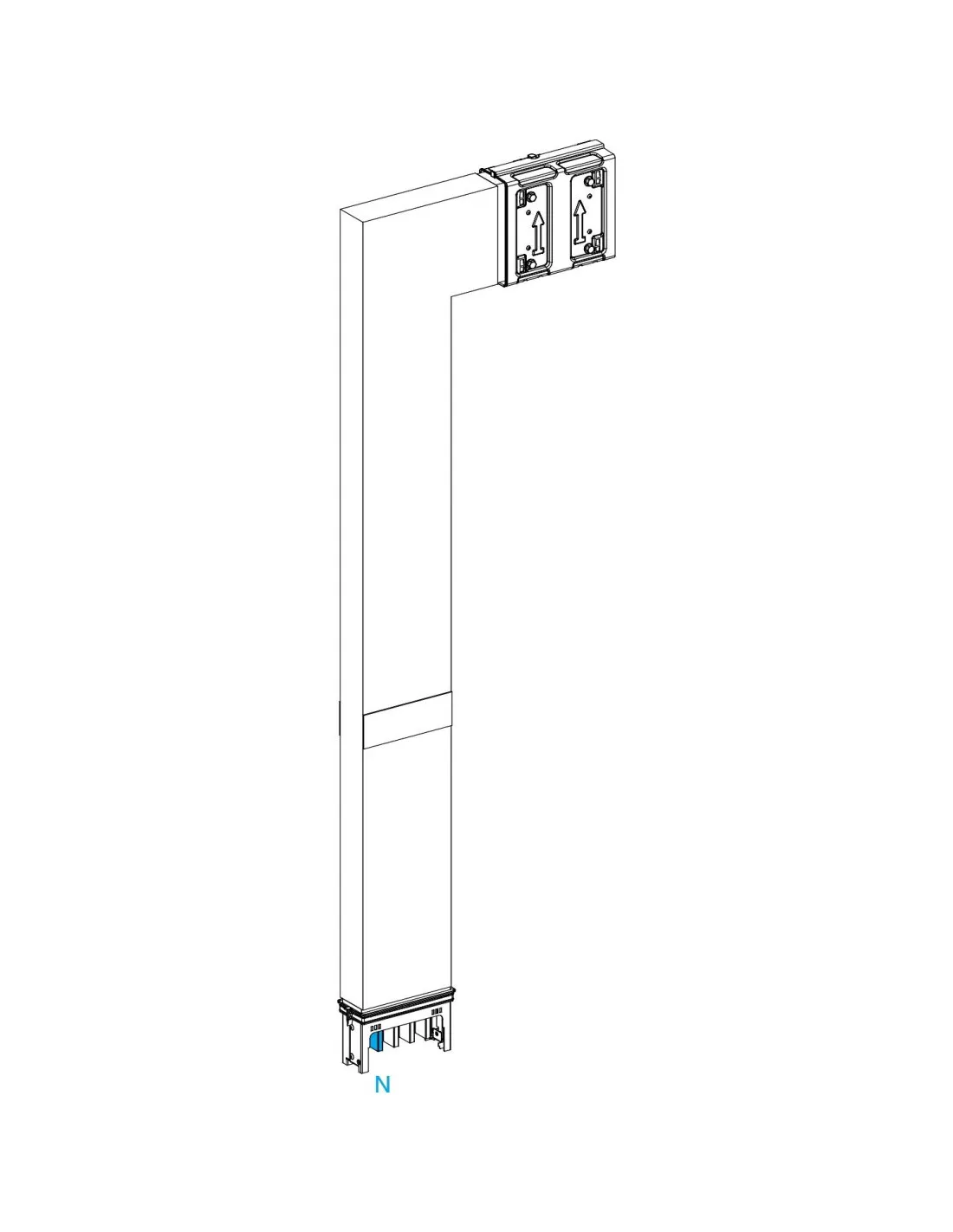 Canalis KSA coude spéc. coupe feu 250A montage bas A 250mm-B 700-1200mm SCHNEIDER KSA250DLF41F