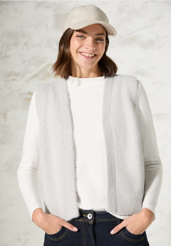 CECIL Gilet ouvert en fil de plume 