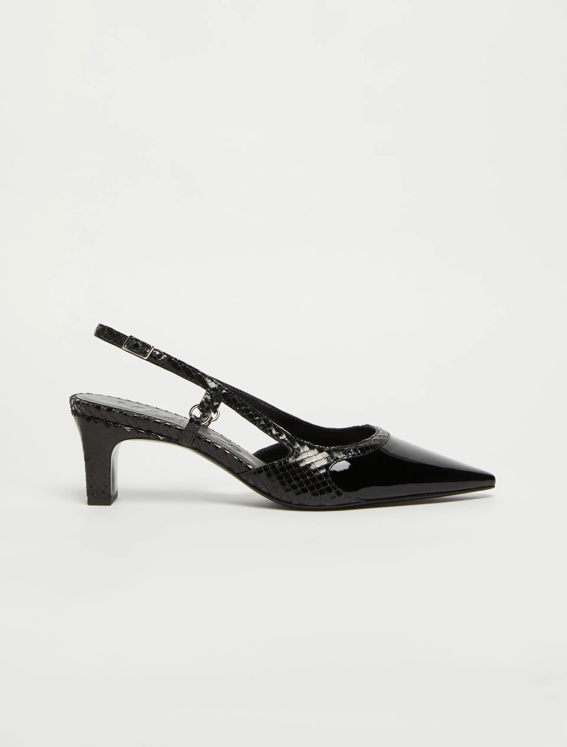 Chaussures à bride arrière à petit talon en cuir