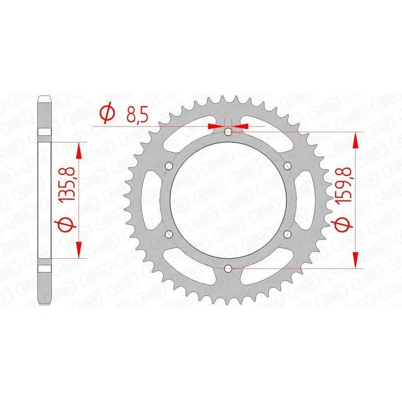 Couronne AFAM 40 dents acier pas 520 type 35304 Bmw G310