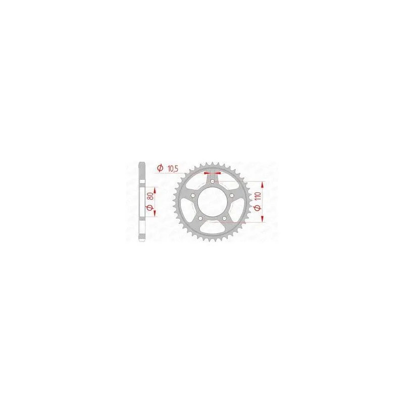 Couronne AFAM 44 dents acier pas 525 type 10504 Honda