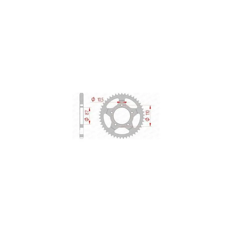 Couronne AFAM 44 dents acier pas 525 type 14404 Suzuki