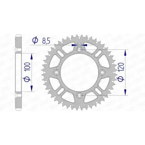Couronne AFAM 49 dents alu pas 428 type 15104