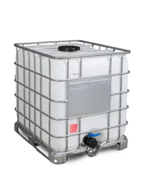 Cuve Recobulk IBC, patin en acier, 1000 litres, ouverture DN 225, sortie DN 80