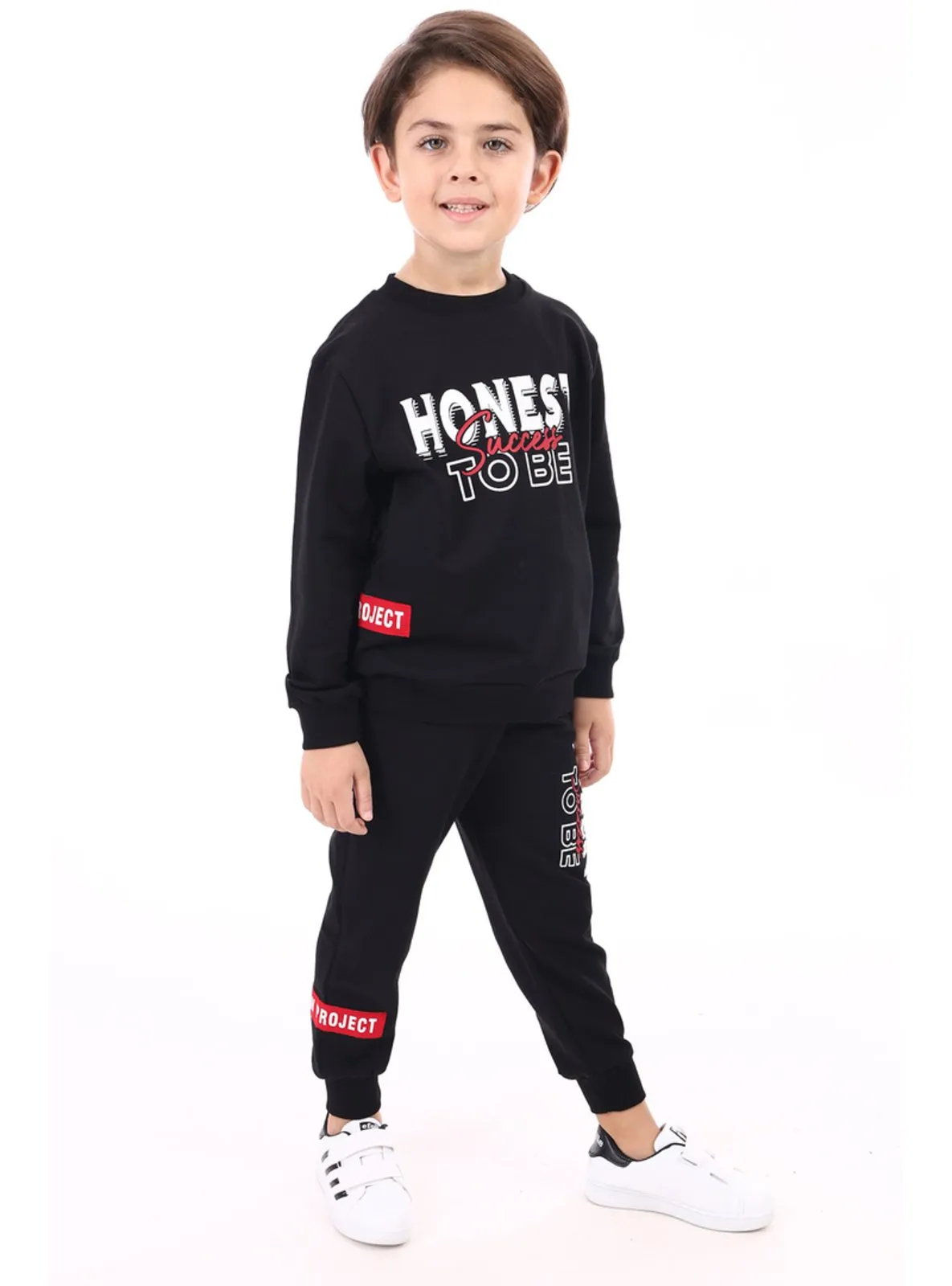 Dark Green - Black - Boys` Suit