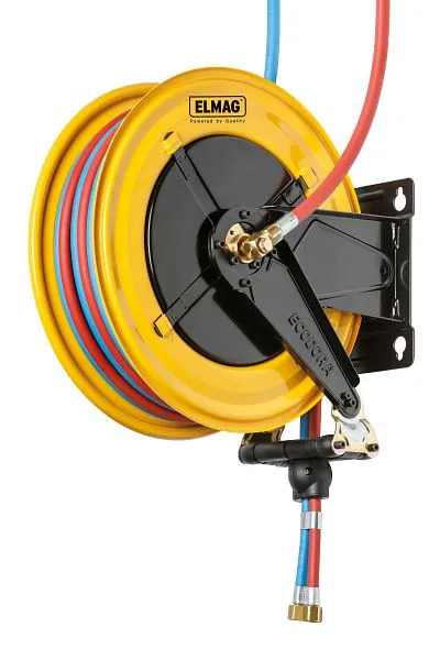 Enrouleur de tuyau industriel ELMAG &#039;540/78&#039; pour oxygène/acétylène 25m 2x3/8&#039;mm 20 bar 43593 acheter