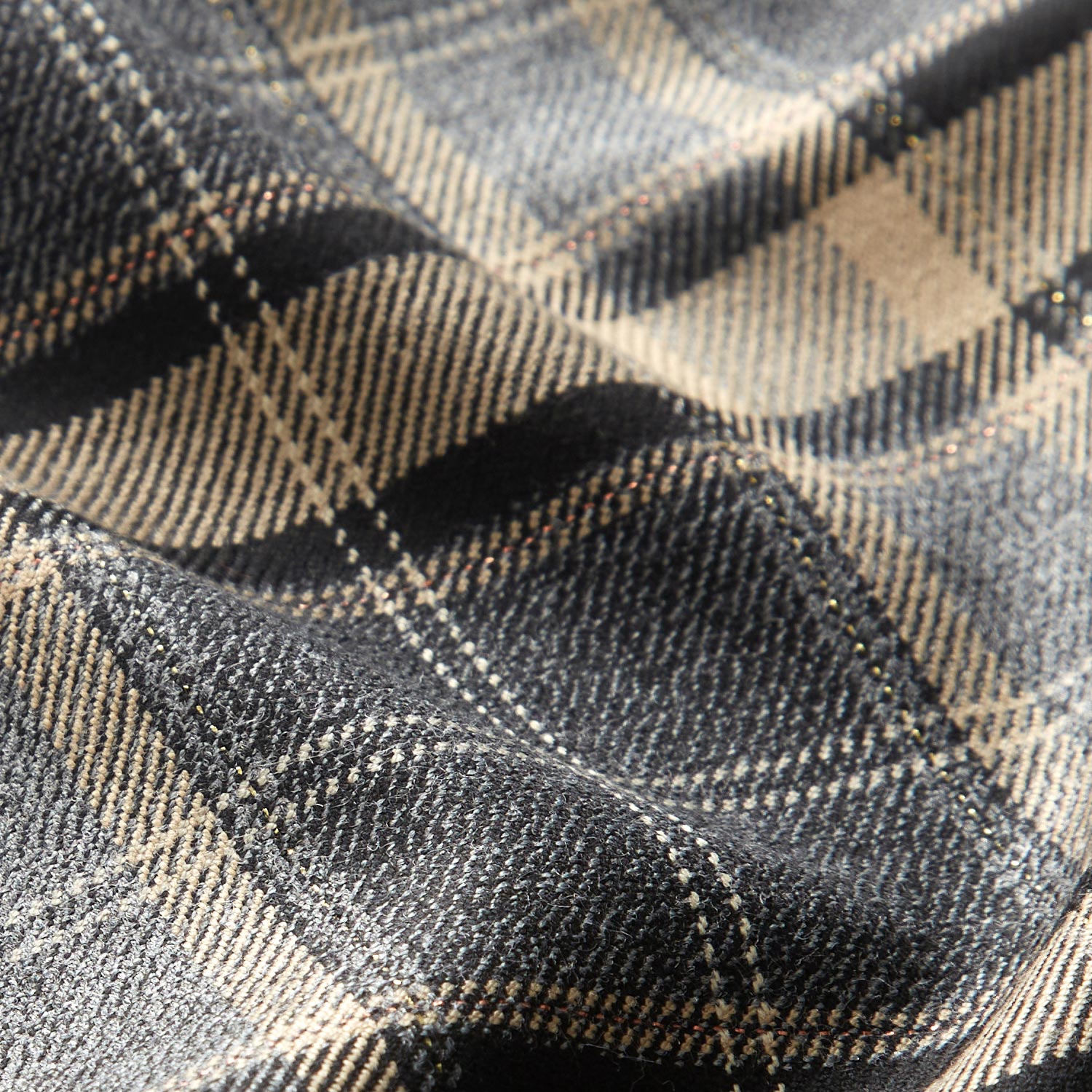 Flanelle viscose fil métallisé – gris/noix de cajou