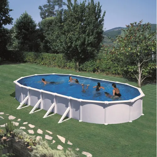 Gre Pools Piscine ovale acier 10,20m x 5,75m x H: 1,32m - Filtratio...