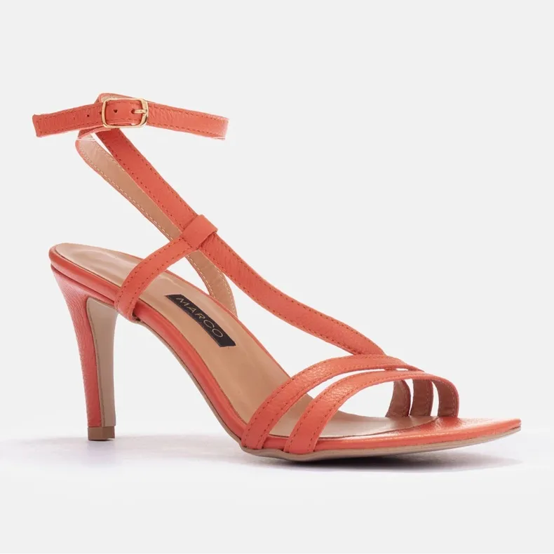 Marco Shoes Sandales sur un talon haut orange