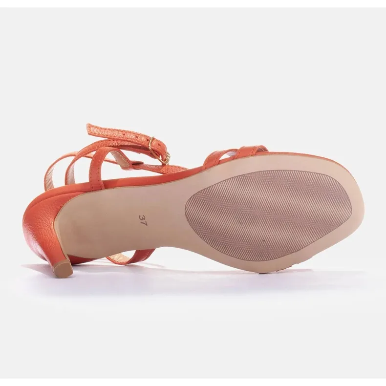 Marco Shoes Sandales sur un talon haut orange