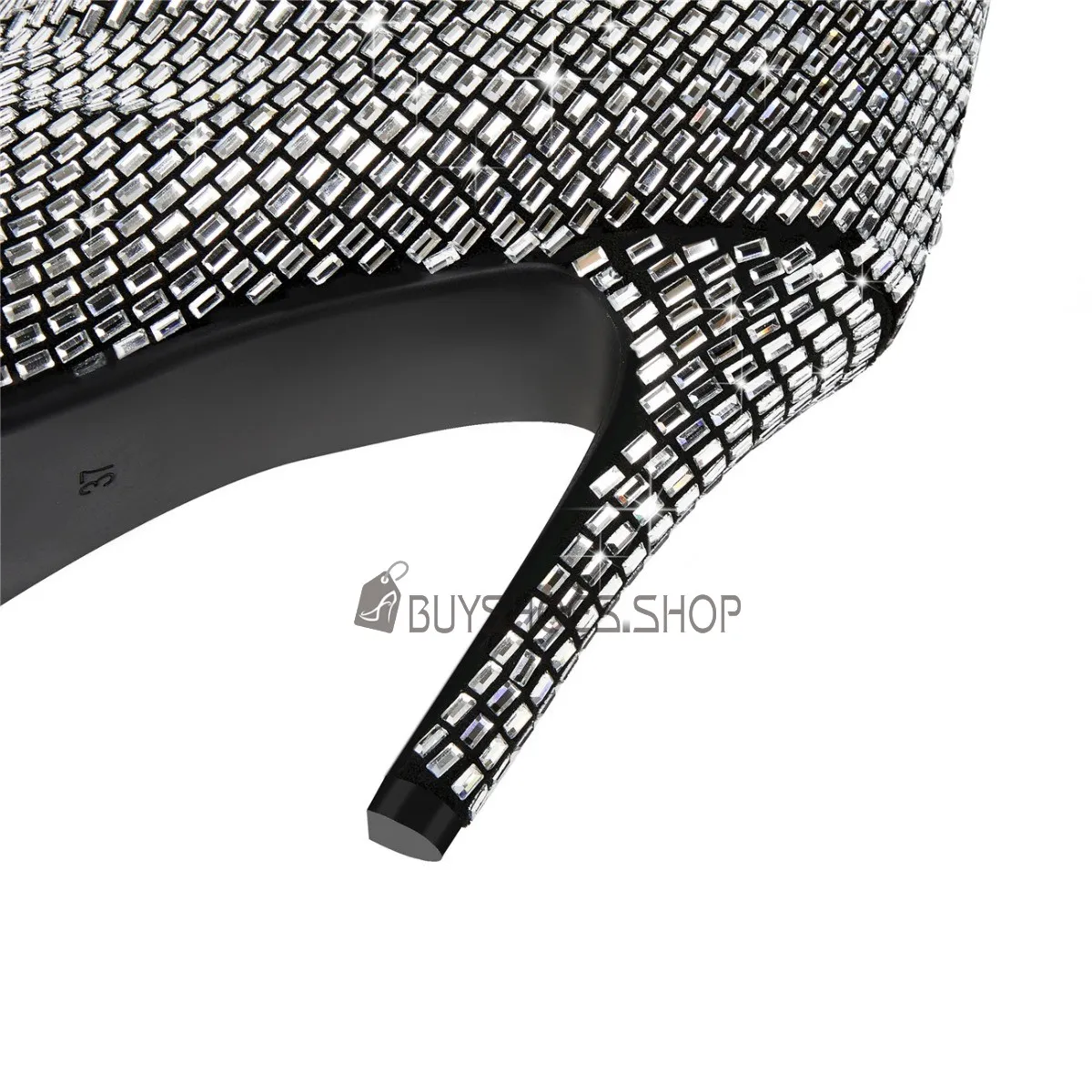 Moderne Habillé A Talon 10 cm Talon Aiguille Paillettes Bottes Haute Femme Argenté Bottes Genoux