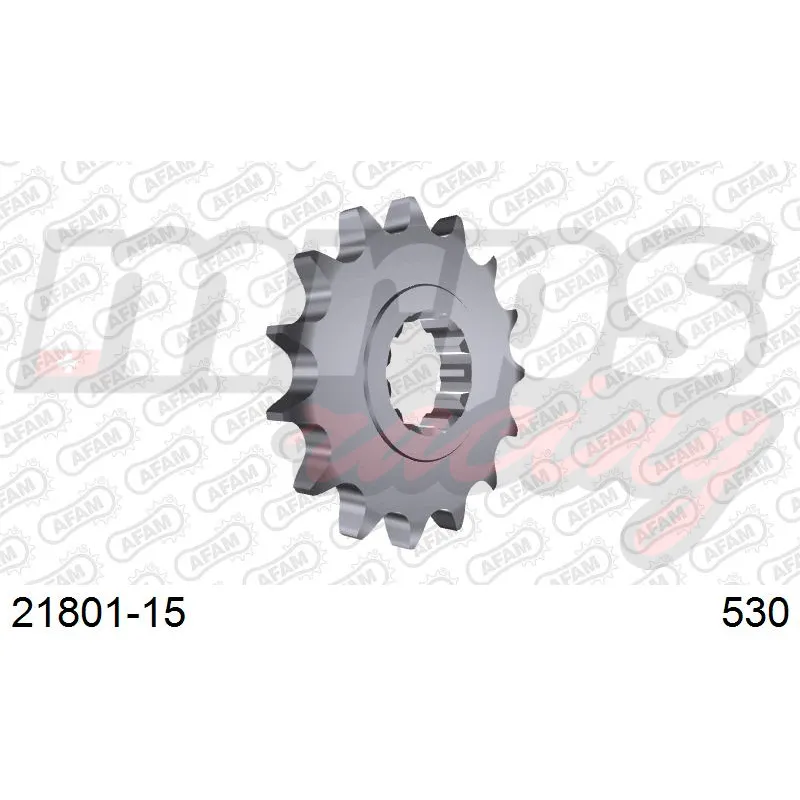 Pignon AFAM acier type 21801 pas 530 (15 dents)