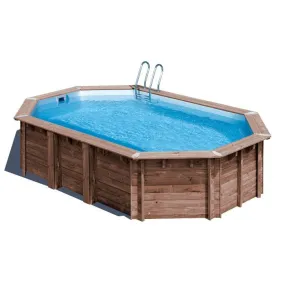 Piscine bois ovale Macadamia - 6,32 x 3,35 x H. 1,30 m
