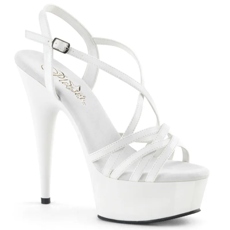 Sandale plateforme blanche à talon 15 cm |Chaussure Pole Dance