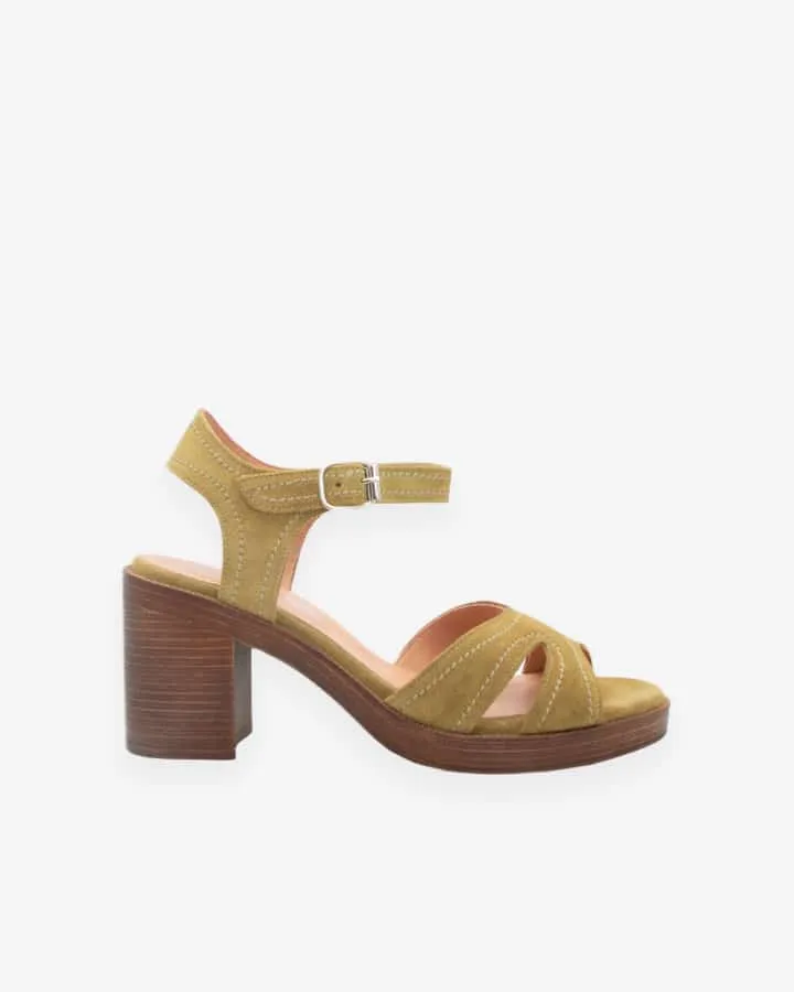 Sandale Talon Femme Cuir Kaki | Rulio | Adige Chaussures