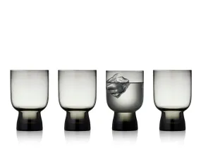 Set de 4 verres à eaux SORRENTO Gris fumé Lyngby Glas 