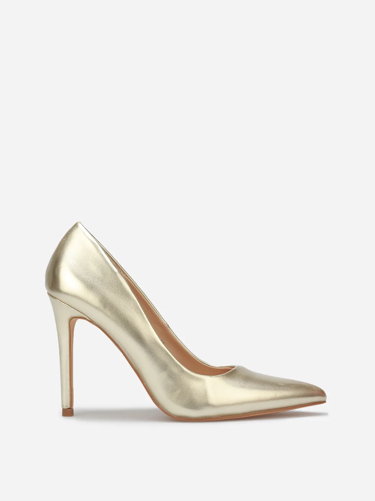 Stilettos pointus à talon aiguille- Doré