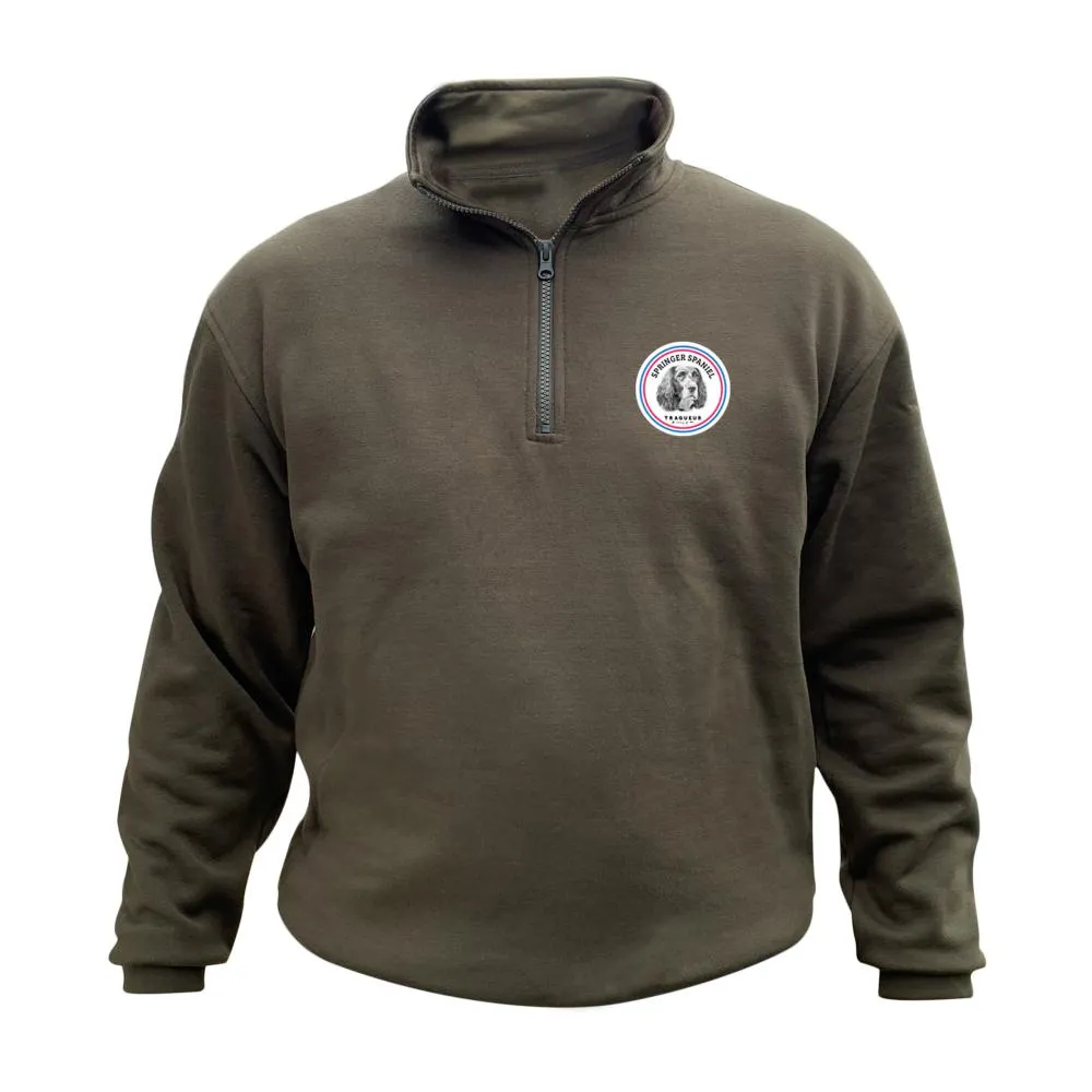 Sweat de chasse Col Zip – Ecusson Springer Spaniel