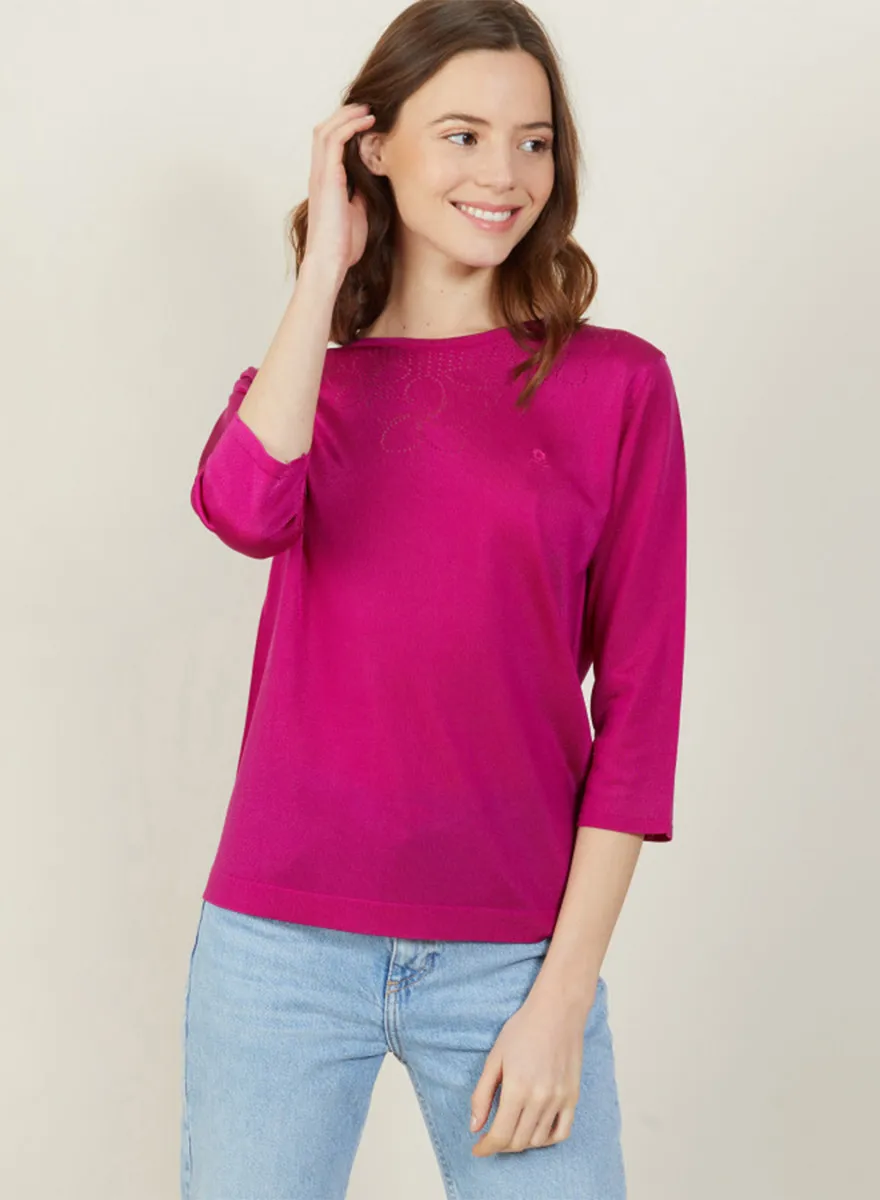 T-shirt en Fil Lumière à motif ajouré - Alexya