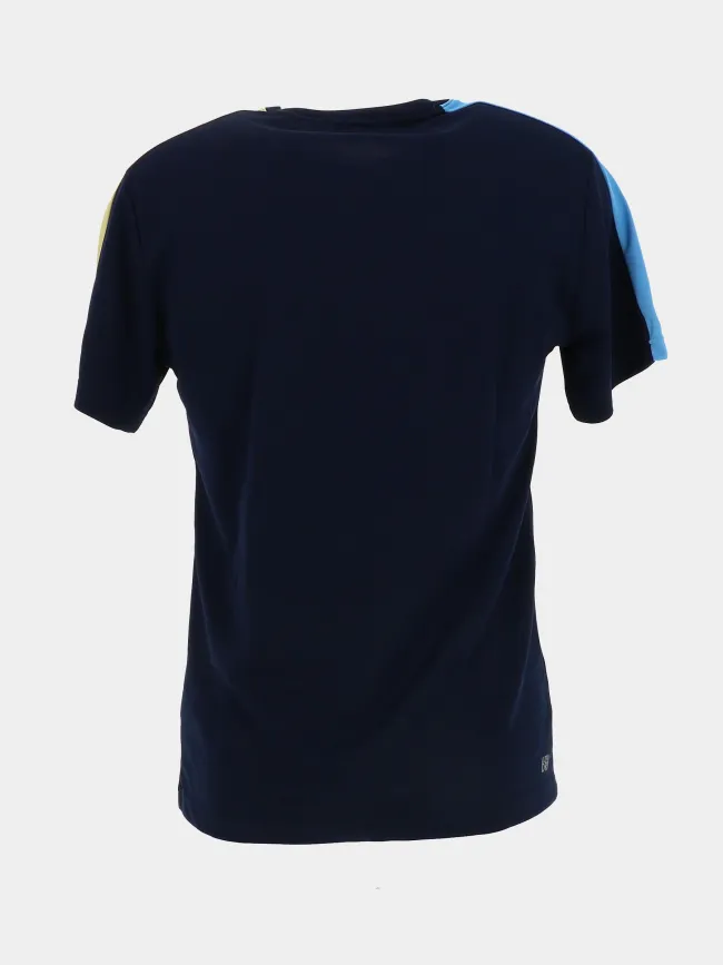 T-shirt logo ultra dry jaune bleu marine homme - Lacoste | wimod