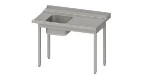 Table d&#039;alimentation Stalgast &quot;Pro&quot; guide panier avec pente avec 1 bac 1500x750x880mm montage côté dr