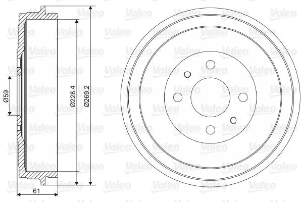 Tambour de frein VALEO 237037 