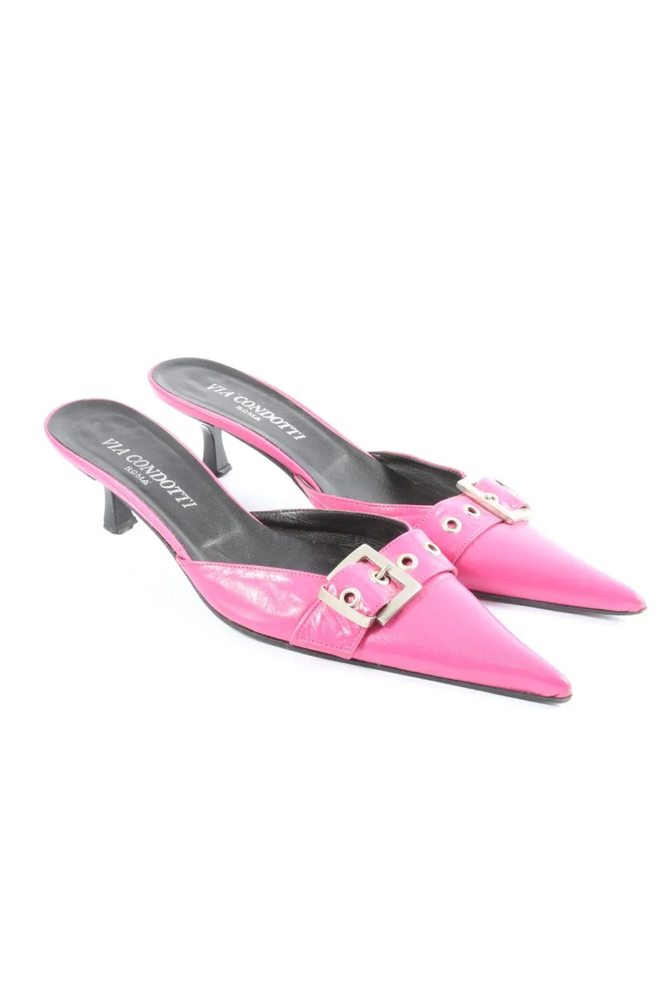 Via Condotti Mule à talon rose style mouillé