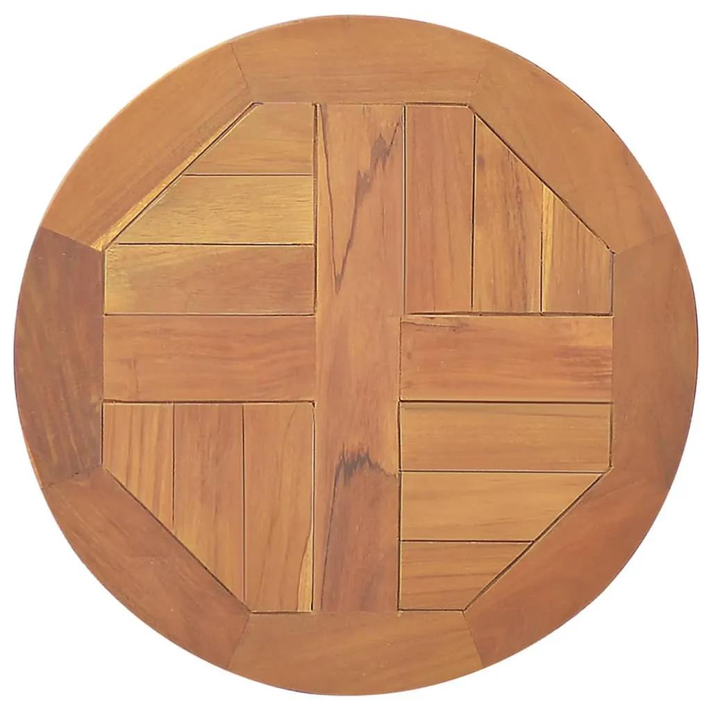 vidaXL Dessus de table Bois de teck solide Rond 2,5 cm 40 cm | vidaxl-fr