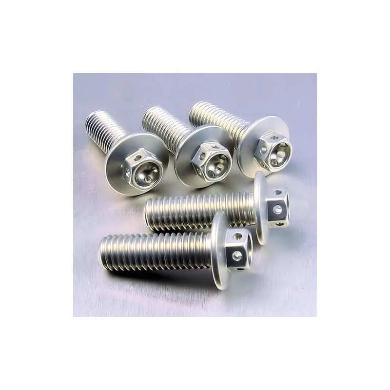Vis aluminium tête Hex à Bride Pré Percée M8 x 1.25mm x 25mm   Pack x 5